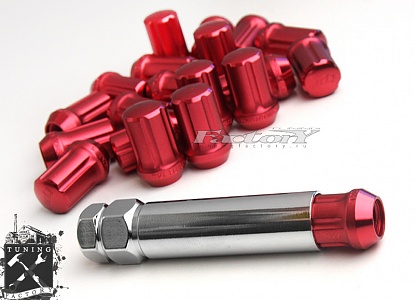 TPI Кованные алюминиевые гайки SD Nuts, резьба 12x1.25, красные