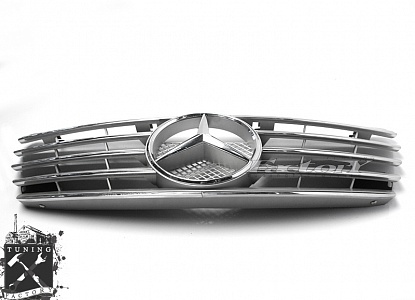 Решетка радиатора для Mercedes-Benz W210, с эмблемой, серебро