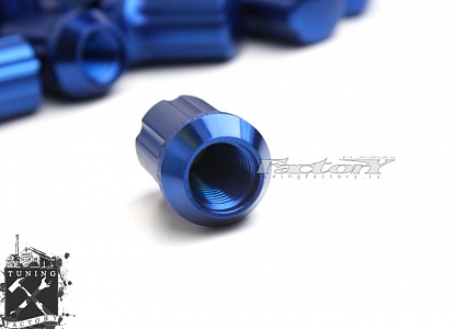 TPI Кованные алюминиевые узкие гайки SD Nuts, резьба 12x1.5, синие