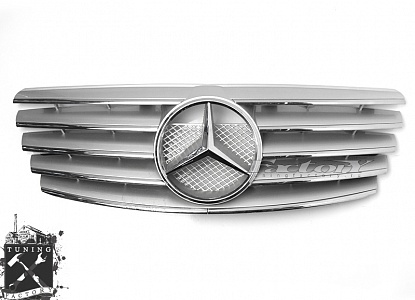 Решетка радиатора для Mercedes-Benz W210, с эмблемой, серебро