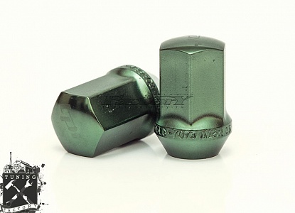 TPI Кованные алюминиевые гайки с секреткой XR NUTS, резьба 12x1.25, зеленые