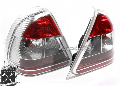 Фонари для Mercedes-Benz W202, хром/ красные