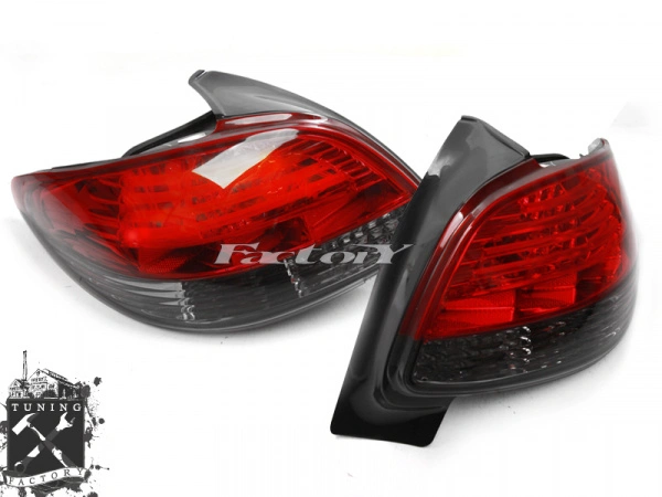 Фонари светодиодные для Peugeot 206, тонированные красные