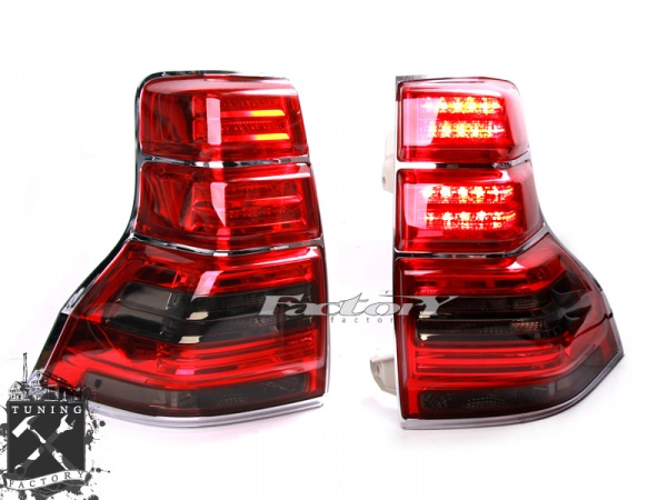 Фонари для Toyota Land Cruiser Prado 150, красные/тонированные