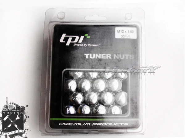 TPI Стальные узкие гайки Tuner Nuts, резьба 12x1.25, хром