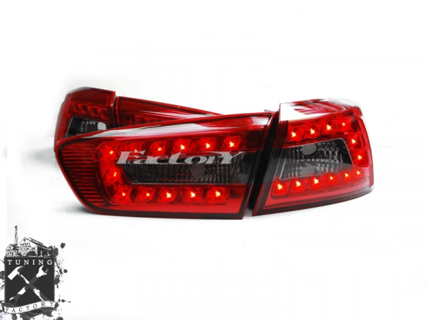 Фонари для Mitsubishi Lancer 10, красные/ тонированные