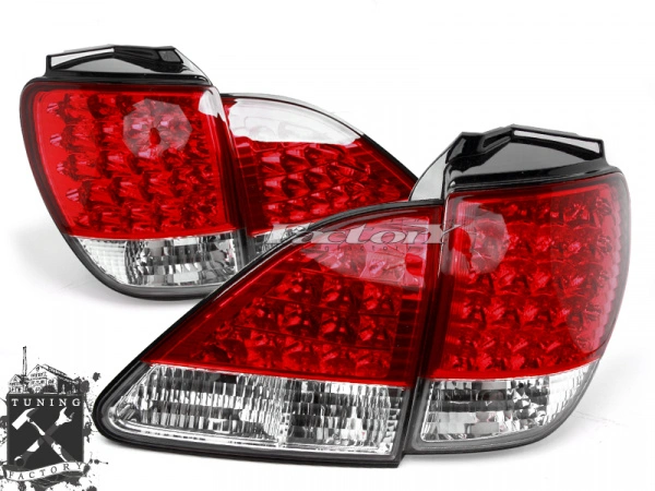 Фонари для Lexus RX, красные/ хром