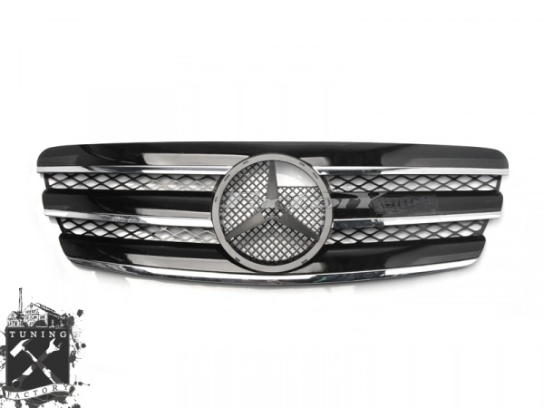 Решетка радиатора для Mercedes-Benz W211, черная, без эмблемы