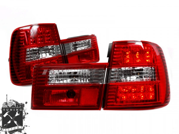 Фонари для BMW E34, красные/ хром