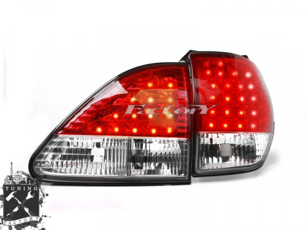 Фонари для Lexus RX, красные/ хром
