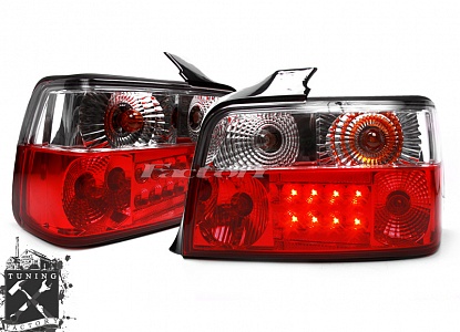 Фонари для BMW E36, красные/ хром