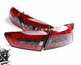 Фонари для Mitsubishi Lancer 10, красные/ тонированные