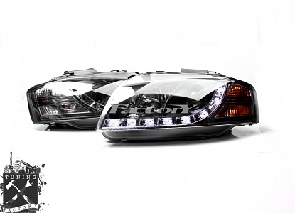 Фары с "ходовыми огнями" для Audi A3 8P, черные